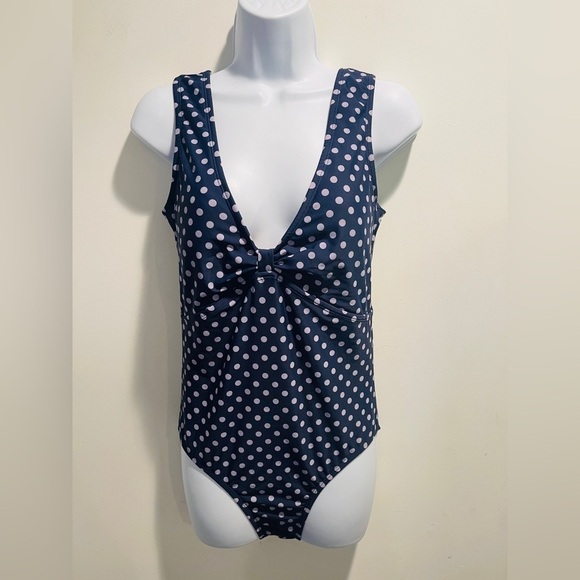 Kona Sol Swim Knot Front Dot High Coverage Swimsuit Medium - Picture 7 of 16